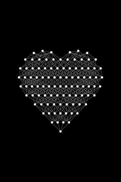 ai node network forming a heart shape