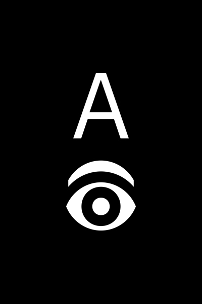 ai pictogram using the letter A and an eye icon
