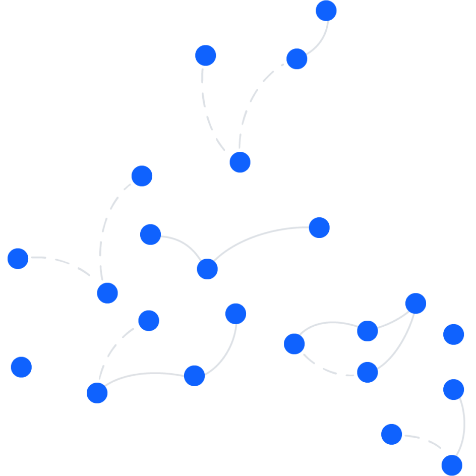 Graphic showing connected nodes of a knowledge graph